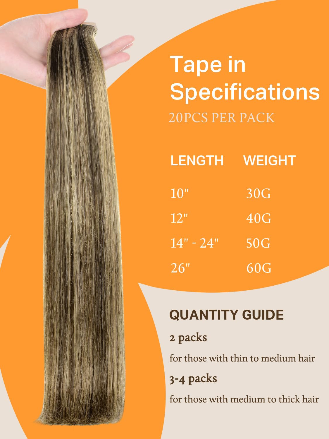 DOORES Tape in Hair Extensions with transparent tape detail