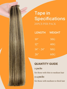 DOORES Tape in Hair Extensions with transparent tape detail