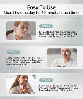 Dopsikn facial massager in use on a model's face