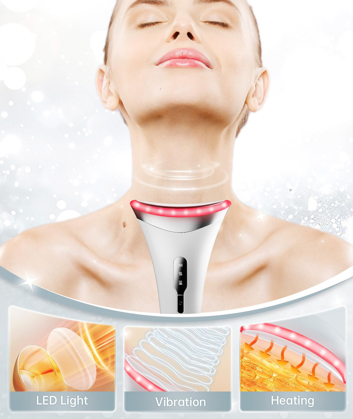 Dopsikn Red Light Therapy Facial Massager with charging base