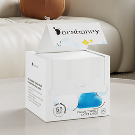 DORAHONEY Disposable Face Towels 12x12 stacked for display