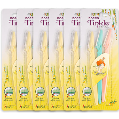 DORCO Tinkle Dermaplaning Tool 18ct front view with razors