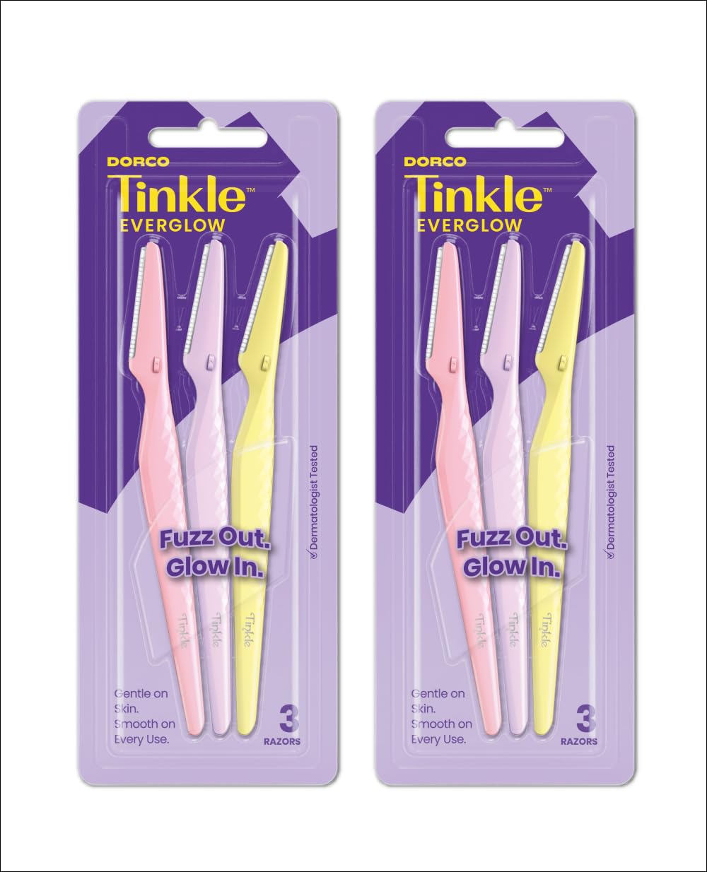 DORCO Tinkle Dermaplaning Tool 6ct front view with protective covers