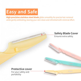 DORCO Tinkle Dermaplaning Tool 9ct side view showing stainless steel blade