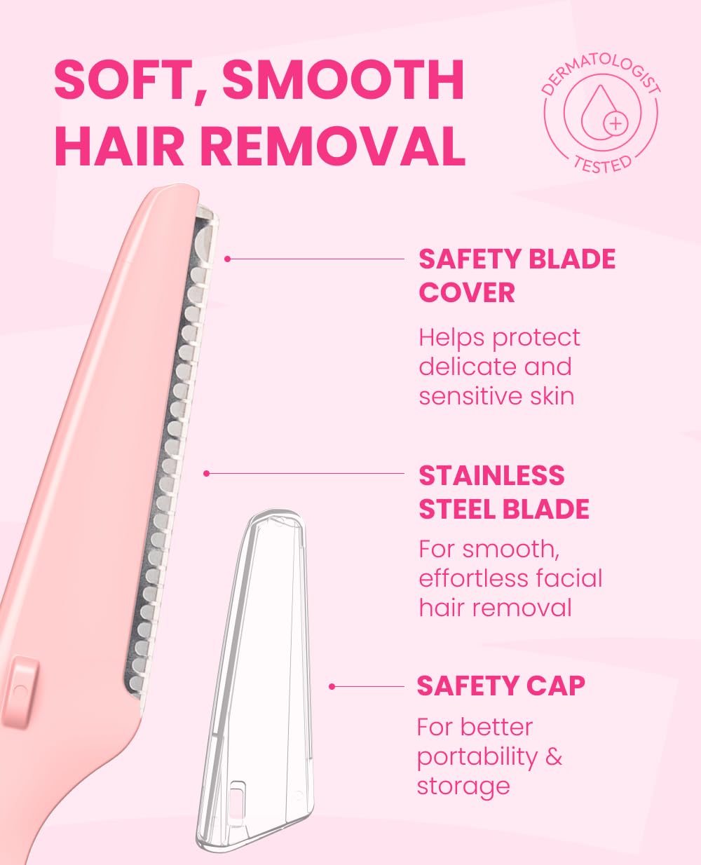 DORCO Tinkle Dermaplaning Tool set displayed on a vanity