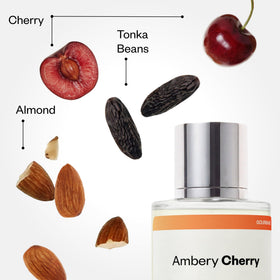 Dossier Ambery Cherry Eau de Parfum 50ml back view revealing ingredient details