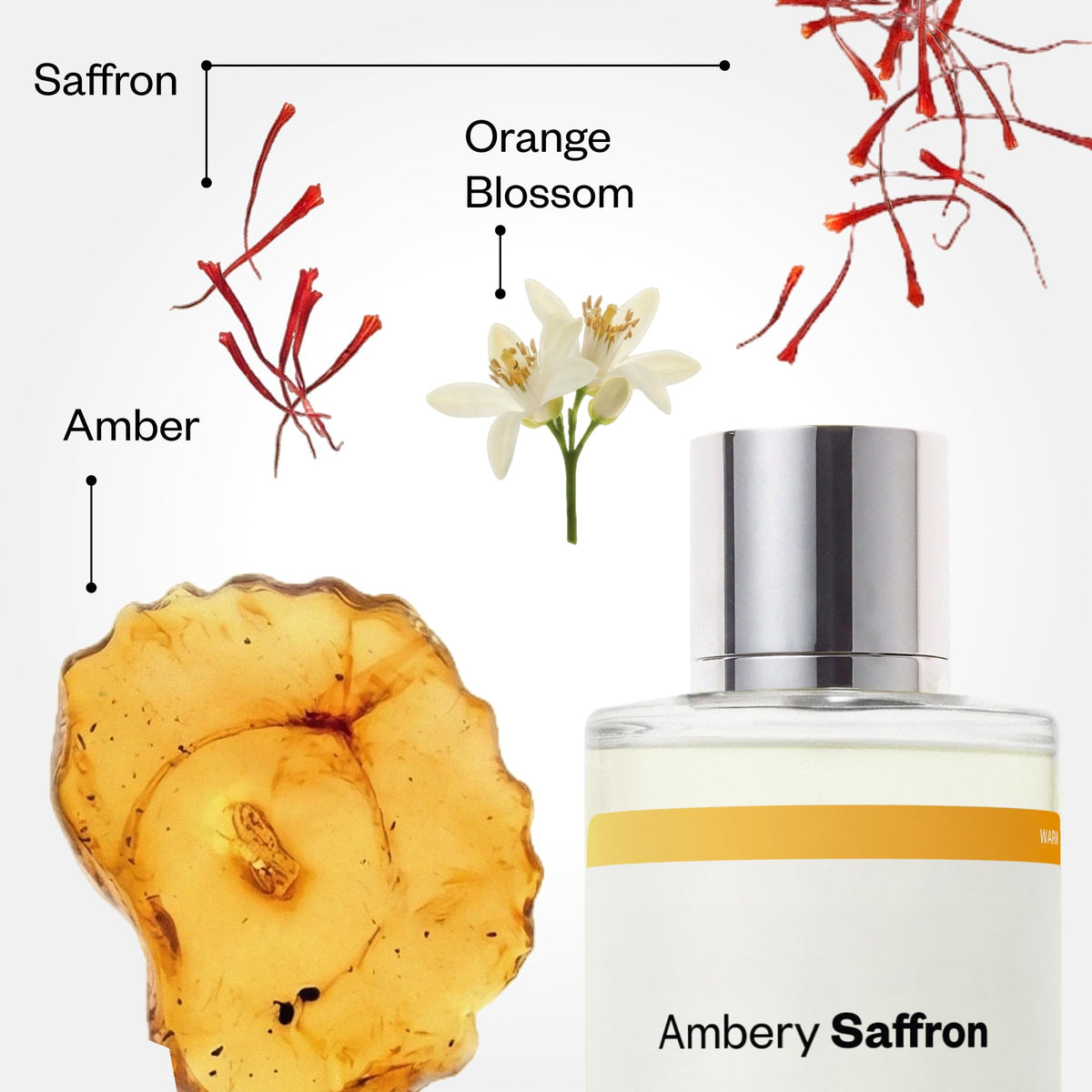 Dossier Ambery Saffron bottle side view