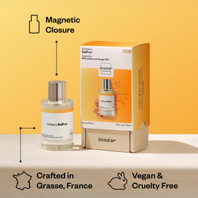 Dossier Ambery Saffron Eau de Parfum close-up of bottle