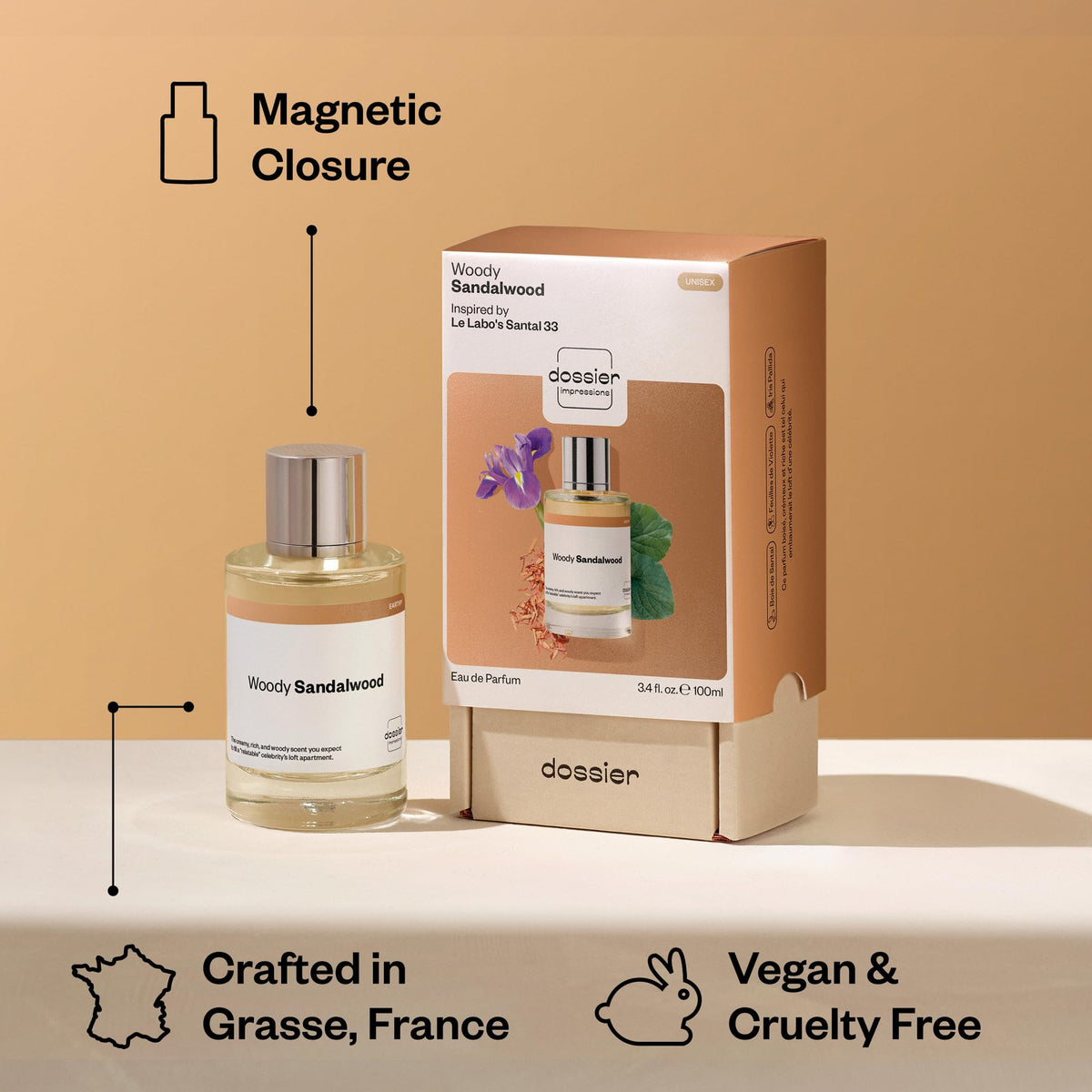 Dossier Woody Sandalwood Eau de Parfum 100ml with gift box
