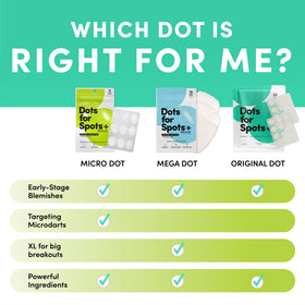 Dots for Spots Pimple Patches displayed with skincare products