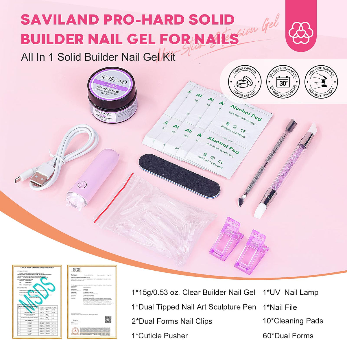 Double-head silicone pen for 3D nails included in kit