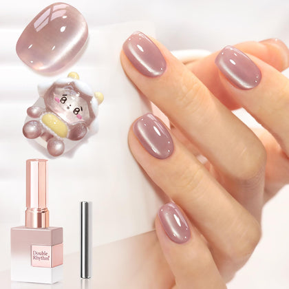 Double Rhythm 15ML Cat Eye Gel Nail Polish Mauve Purple front view