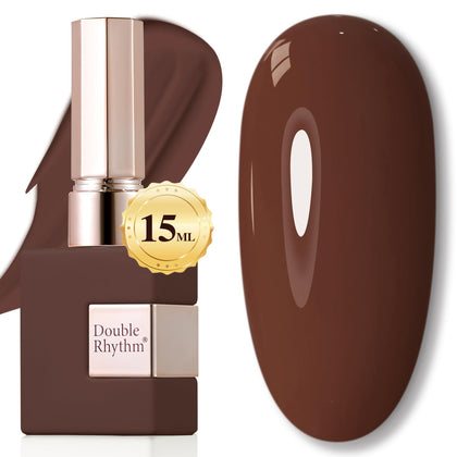 Double Rhythm 15ML Dark Brown Gel Polish front view