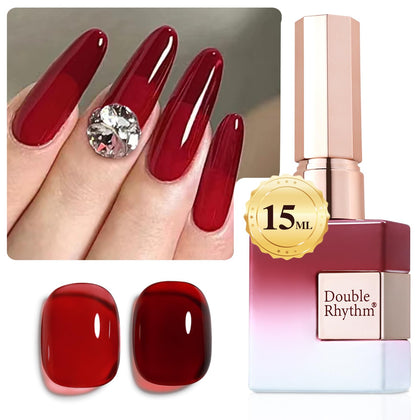 Double Rhythm 15ml Dark Burgundy Gel Polish front view