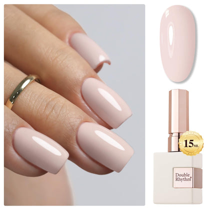 Double Rhythm 15ML Gel Nail Polish Cream Nude Pink front view