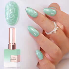 Double Rhythm 15ML Gel Nail Polish Pearl Green front view