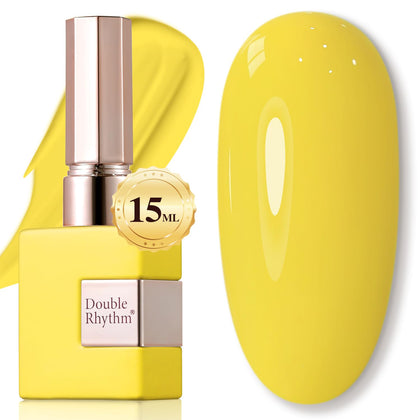 Double Rhythm 15ML Gel Nail Polish Pure Sheer Yellow front view