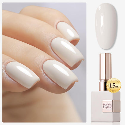 Double Rhythm 15ML Gel Polish Pure Sheer Grey White front view