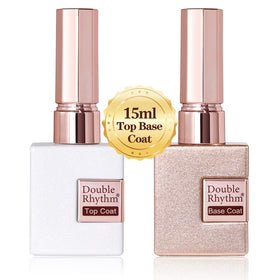 Double Rhythm 15ML Gel Polish Set front view with base and top coat