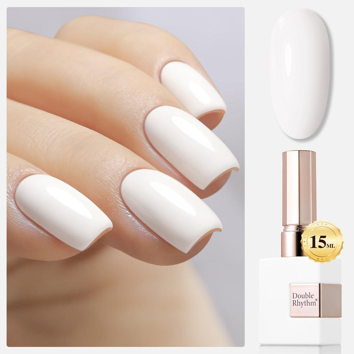 Double Rhythm 15ML Gel Polish Warm White A1477 front view