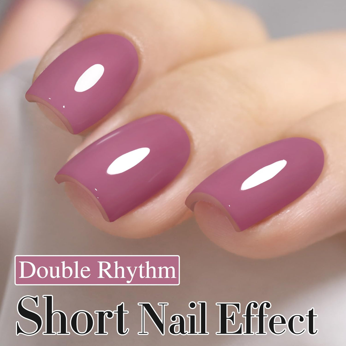 Double Rhythm 15ml Gel Polish Wine Purple bottle close-up