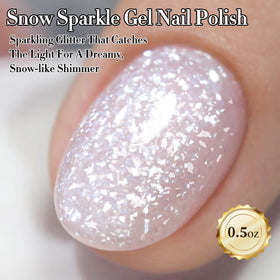 Double Rhythm 15ML Glitter Gel Polish Snow Glitter-B1211 applicator close-up