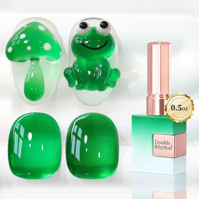 Double Rhythm 15ml Jelly Gel Polish in Crystal Green front view