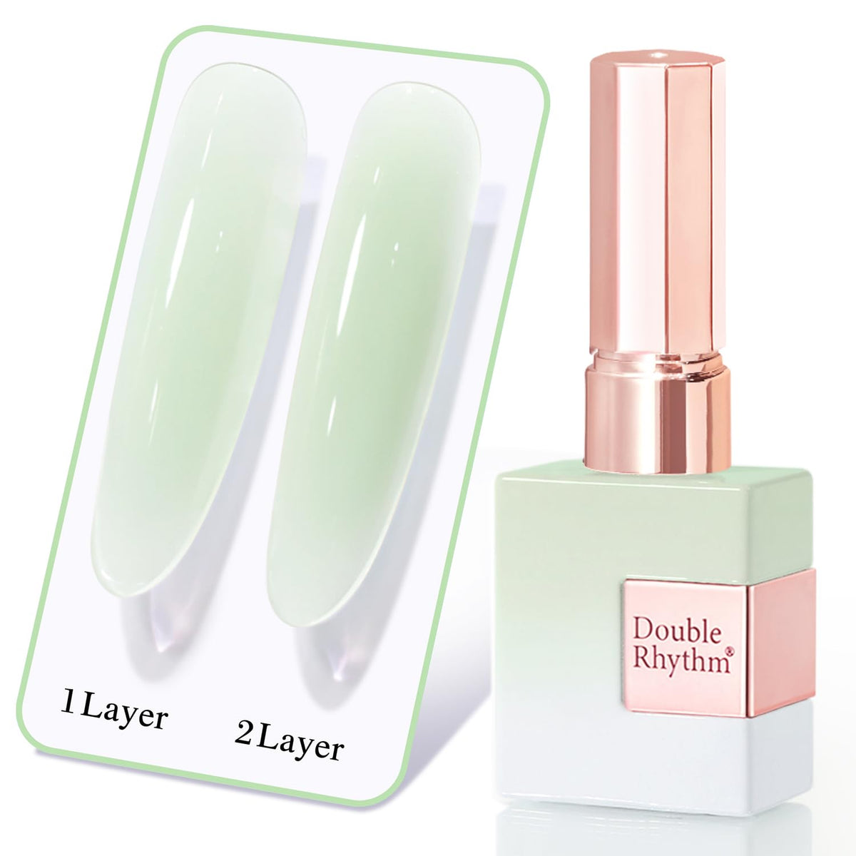 Double Rhythm 15ml Jelly Gel Polish Light Green-D1636 front view