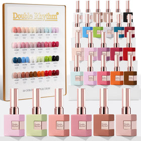 Double Rhythm 28Pcs Gel Nail Polish Set front view with assorted colours