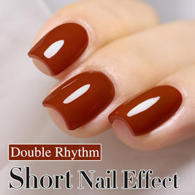 Double Rhythm Burgundy Gel Polish 15ML application on nails