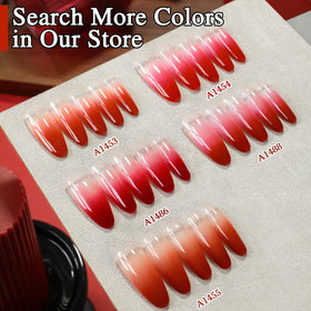 Double Rhythm Burgundy Gel Polish 15ML displayed with nail accessories