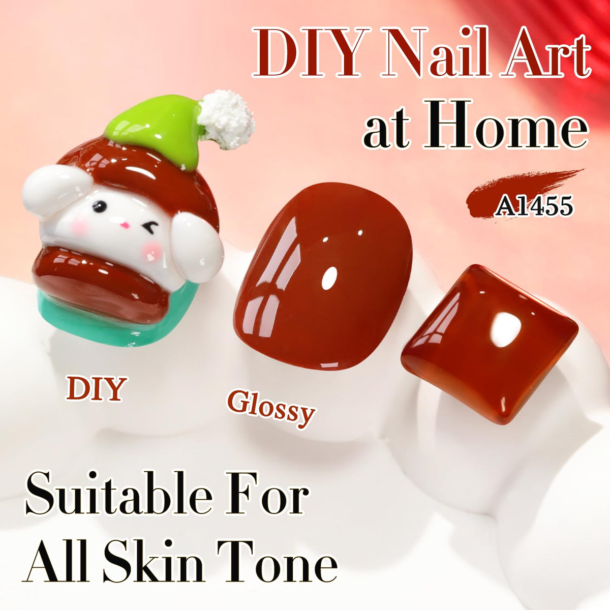Double Rhythm Burgundy Gel Polish 15ML side view with cap