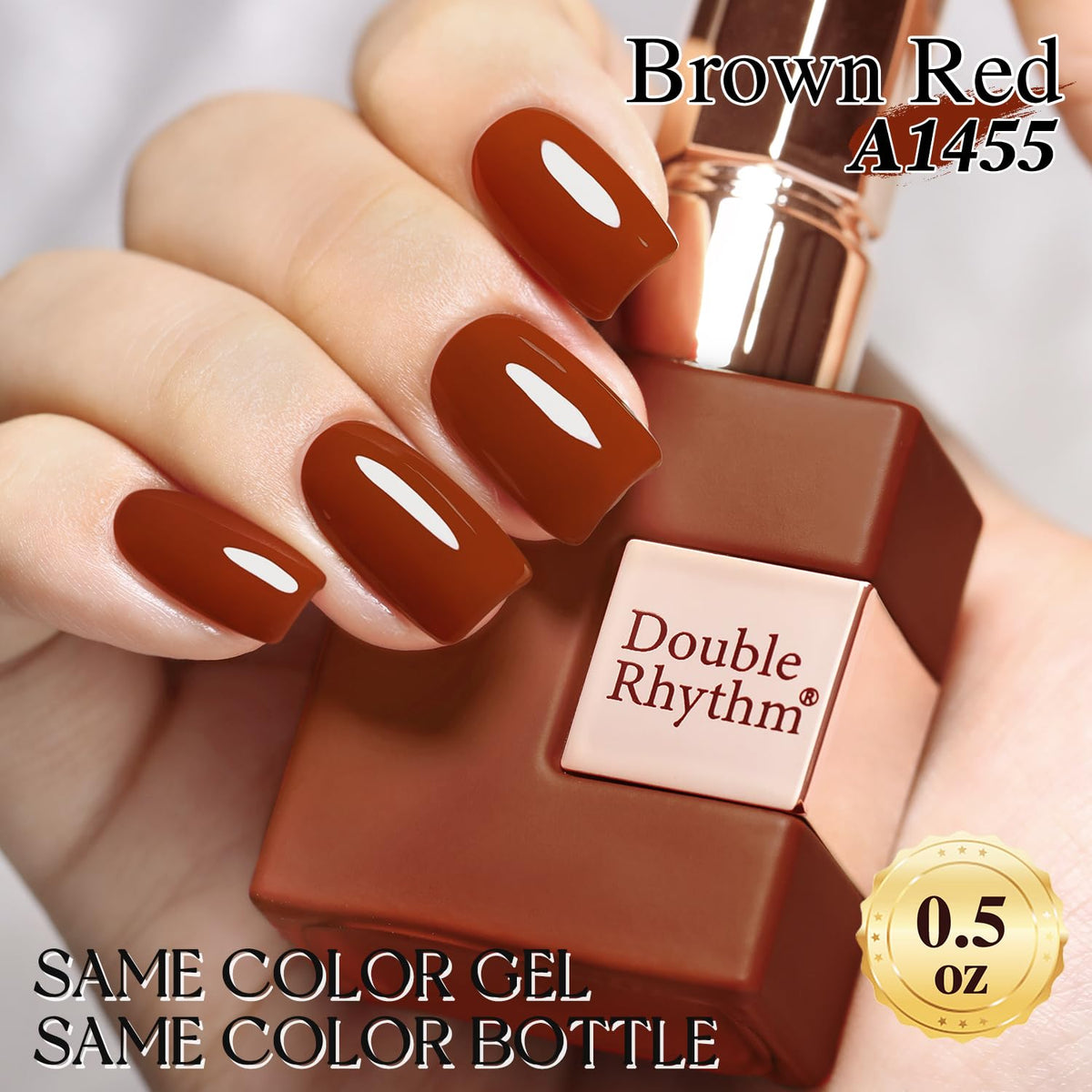 Double Rhythm Burgundy Gel Polish 15ML with base and top coat