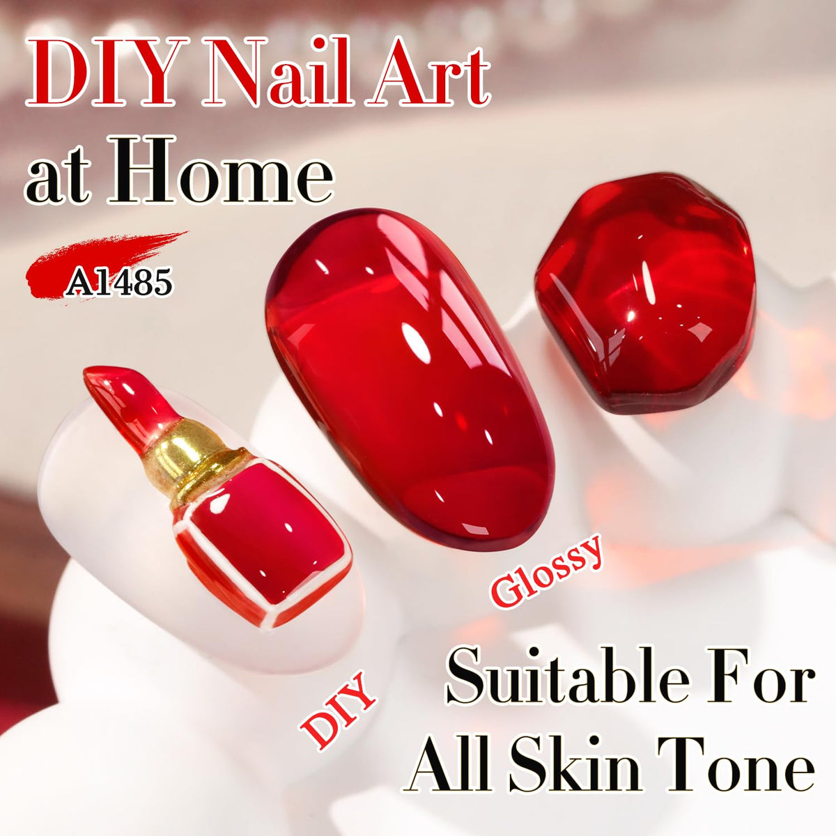Double Rhythm Burgundy Red Gel Polish application on nails