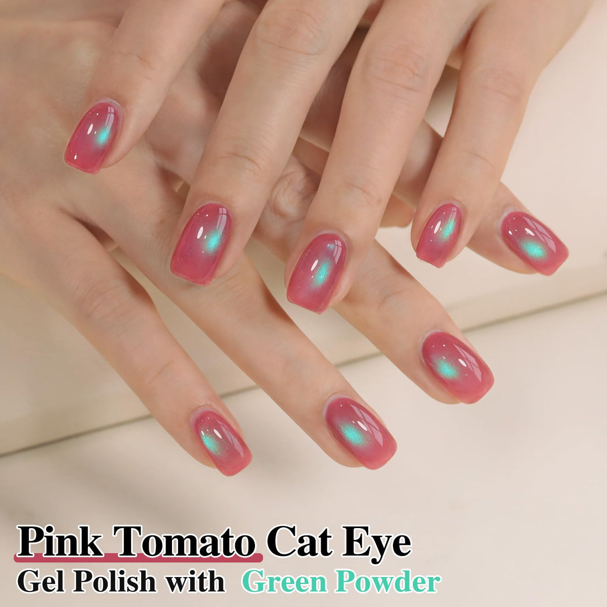 Double Rhythm Cat Eye Gel Nail Polish 15ml applied on nails with glitter finish