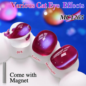 Double Rhythm Cat Eye Gel Nail Polish 15ml Burgundy Purple bottle with cap