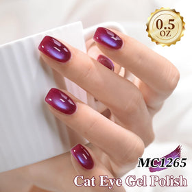 Double Rhythm Cat Eye Gel Nail Polish 15ml Burgundy Purple packaging