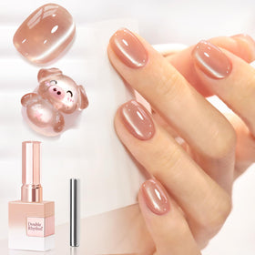 Double Rhythm Cat Eye Gel Nail Polish 15ml Coral Pink front view