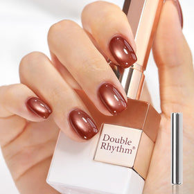 Double Rhythm Cat Eye Gel Nail Polish 15ML front view with holographic glitter