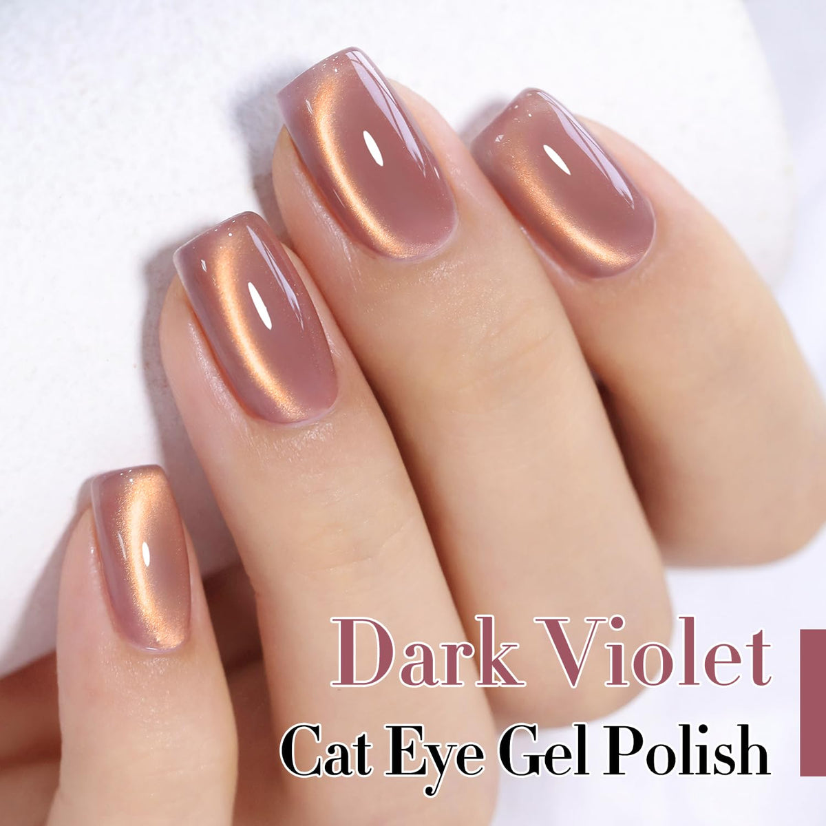Double Rhythm Cat Eye Gel Nail Polish 15ML Golden Violet bottle with cap