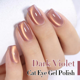 Double Rhythm Cat Eye Gel Nail Polish 15ML Golden Violet bottle with cap