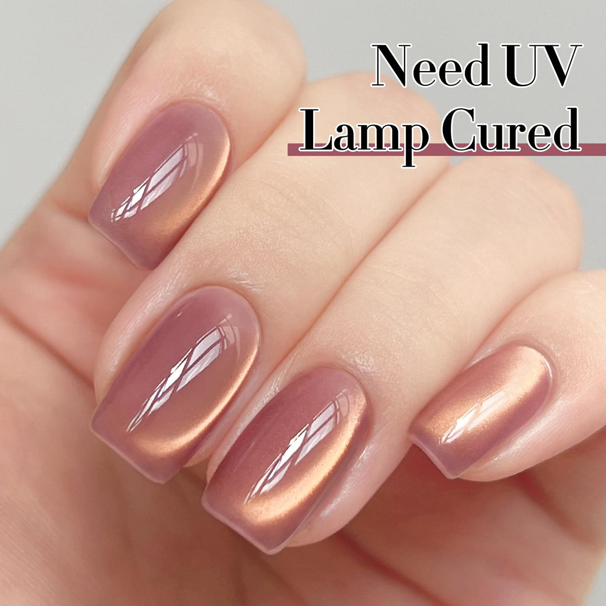 Double Rhythm Cat Eye Gel Nail Polish 15ML Golden Violet in lifestyle setting