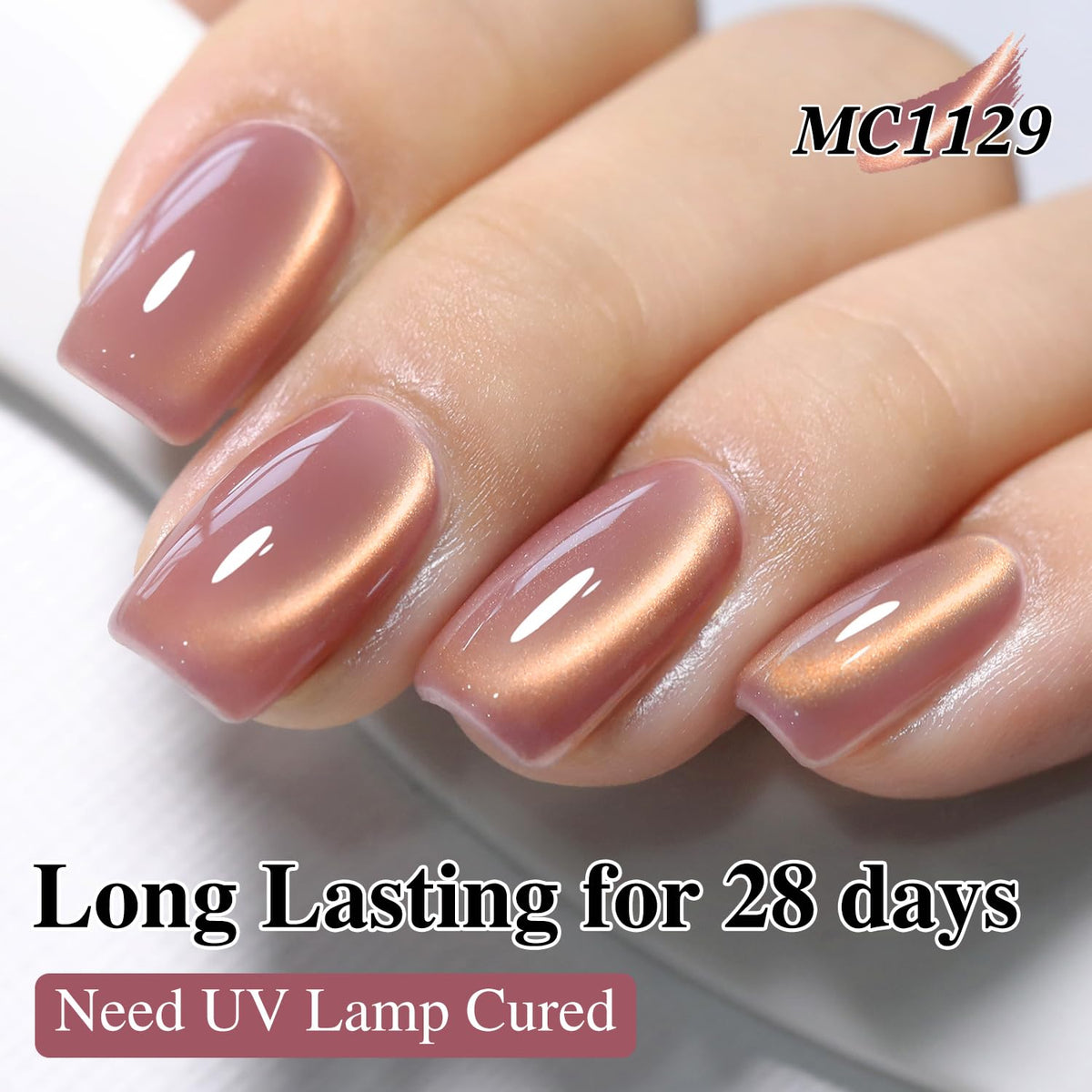 Double Rhythm Cat Eye Gel Nail Polish 15ML Golden Violet with base coat