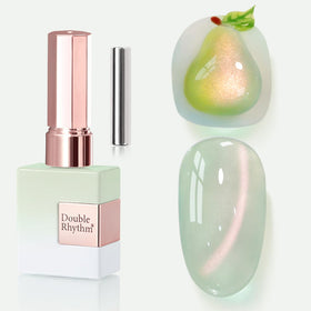 Double Rhythm Cat Eye Gel Nail Polish 15ml Light Green front view