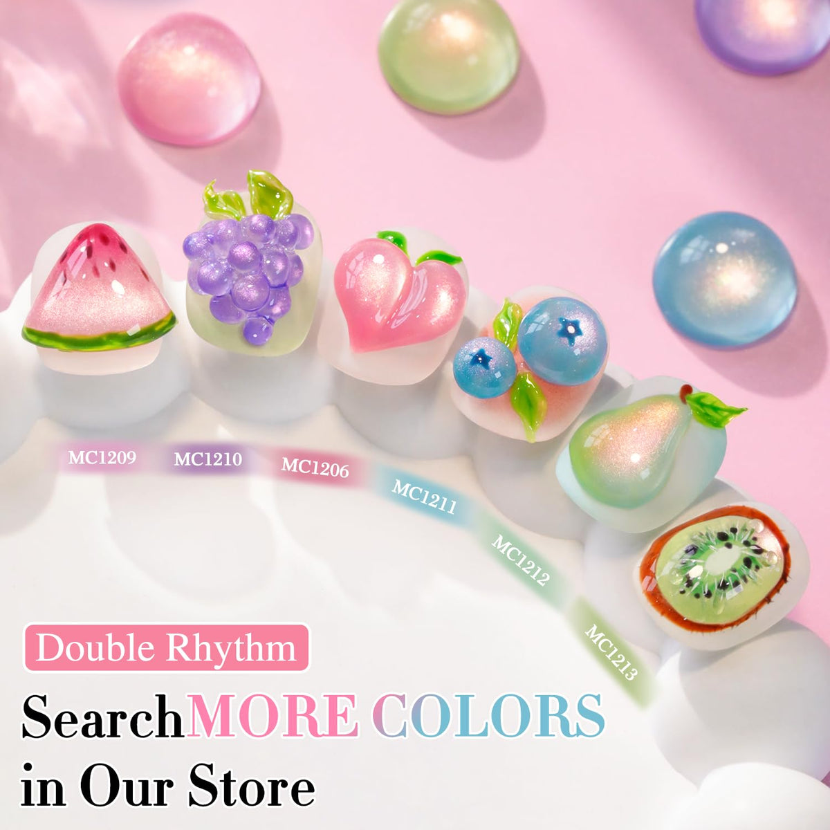 Double Rhythm Cat Eye Gel Nail Polish 15ml Light Green in lifestyle setting