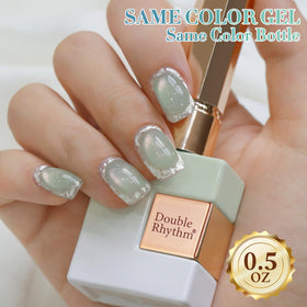Double Rhythm Cat Eye Gel Nail Polish 15ml Light Green with base coat options