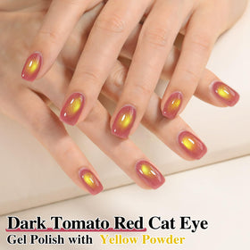 Double Rhythm Cat Eye Gel Nail Polish 15ml Navy Purple applied nails