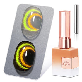 Double Rhythm Cat Eye Gel Nail Polish 15ml orange green front view