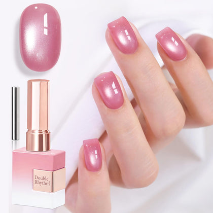 Double Rhythm Cat Eye Gel Nail Polish 15ML Peach Pink front view