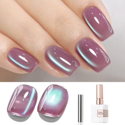Double Rhythm Cat Eye Gel Nail Polish 15ML Plum Purple front view